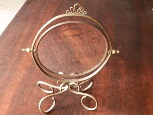 Brass mirror on stand (2)