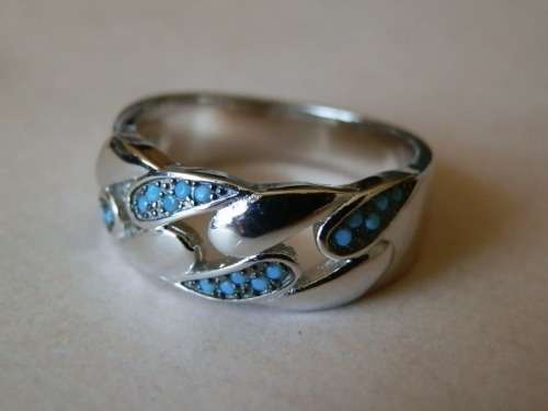 Sterling silver turquoise ring, 5.3 g.