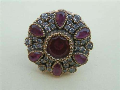 Awesome sterling silver ruby ring - weight 9.5 g.