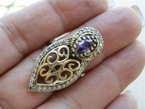 Awesome sterling silver amethyst ring - weight 9.19 g.