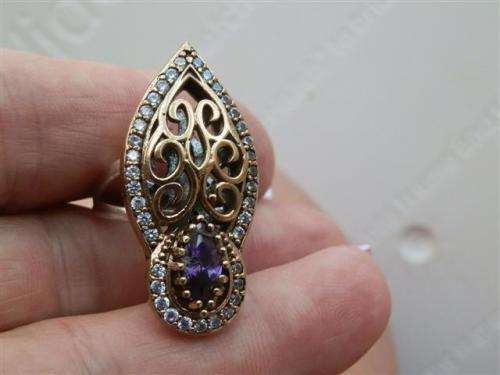 Awesome sterling silver amethyst ring - weight 9.19 g.