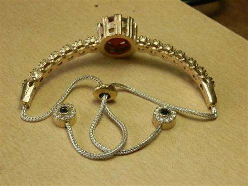 LATE ENTRY!!  Spectacular sterling silver ruby and blue sapphirebracelet - weight 18.46 g.