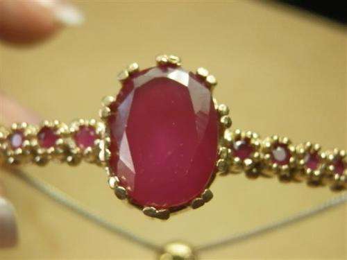 LATE ENTRY!!  Spectacular sterling silver ruby and blue sapphirebracelet - weight 18.46 g.