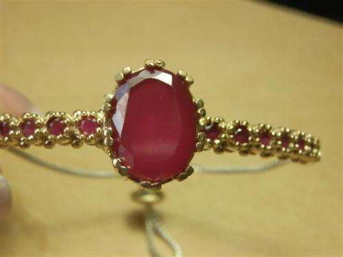LATE ENTRY!!  Spectacular sterling silver ruby and blue sapphirebracelet - weight 18.46 g.