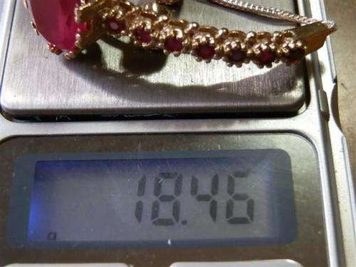 LATE ENTRY!!  Spectacular sterling silver ruby and blue sapphirebracelet - weight 18.46 g.