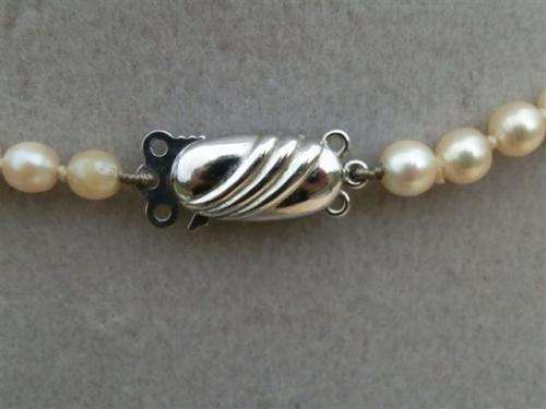 Fabulous real sea pearl necklace with a sterling silver clasp
