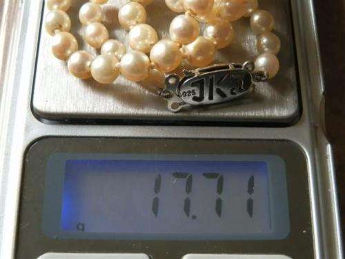 Fabulous real sea pearl necklace with a sterling silver clasp