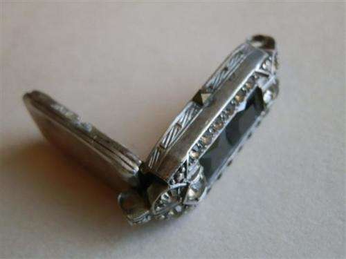 Amazing antique sterling silver Tosca lady's watch & watch case with stones - weight 24.8 g