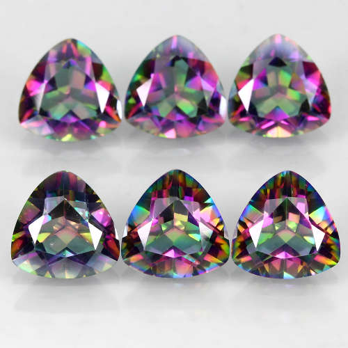 Superb 9-71 ct rainbow quartz lot (6 pieces)