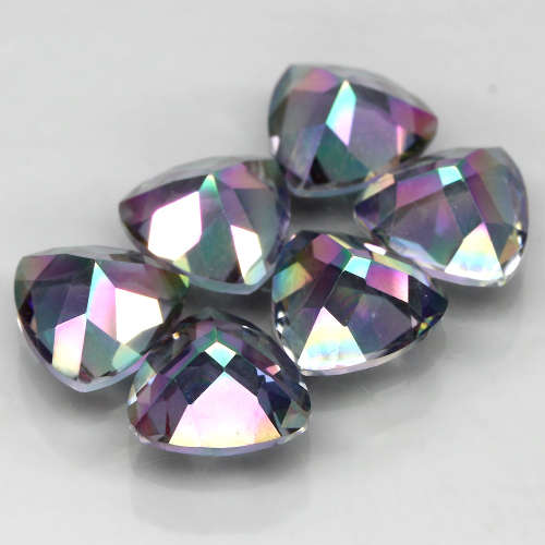 Superb 9-71 ct rainbow quartz lot (6 pieces)