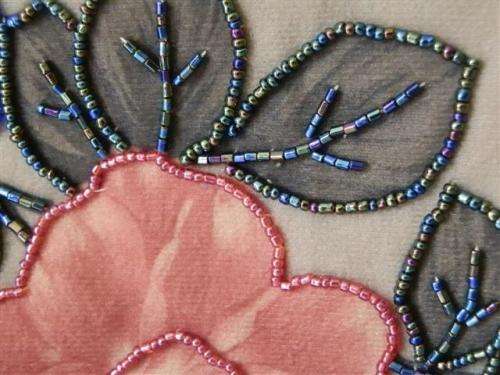 Antique handbag with floral motif and bead work