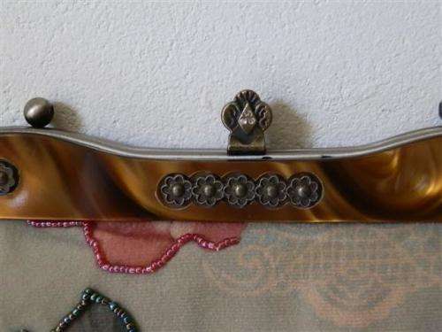 Antique handbag with floral motif and bead work