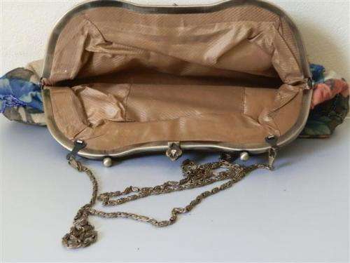 Antique handbag with floral motif and bead work