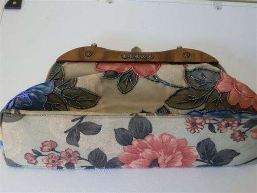 Antique handbag with floral motif and bead work