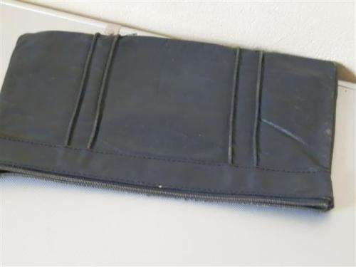 Vintage Navy Geniune Leather Ladies Clutch Bag
