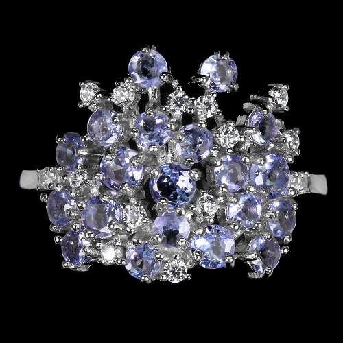 Stunning Solid 925 Silver Genuine Tanzanite Ring, 14k White Gold Ensure no Tarnish or Colour Change