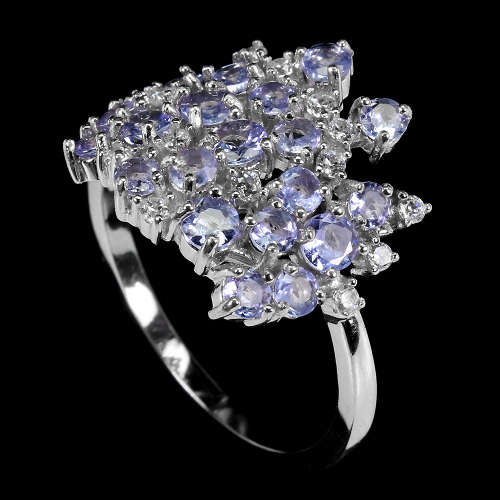 Stunning Solid 925 Silver Genuine Tanzanite Ring, 14k White Gold Ensure no Tarnish or Colour Change