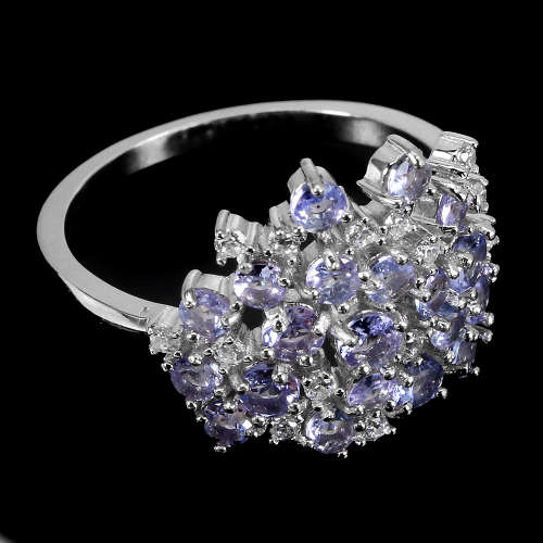 Stunning Solid 925 Silver Genuine Tanzanite Ring, 14k White Gold Ensure no Tarnish or Colour Change