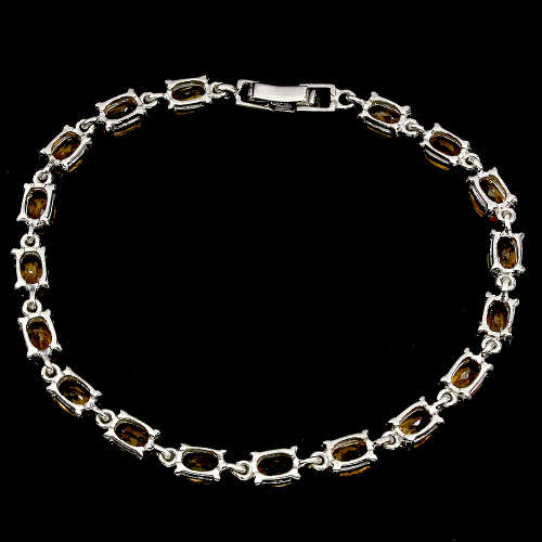 Spectacular Solid Sterling Silver Natural Citrine Bracelet