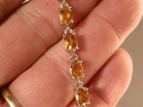 Spectacular Solid Sterling Silver Natural Citrine Bracelet