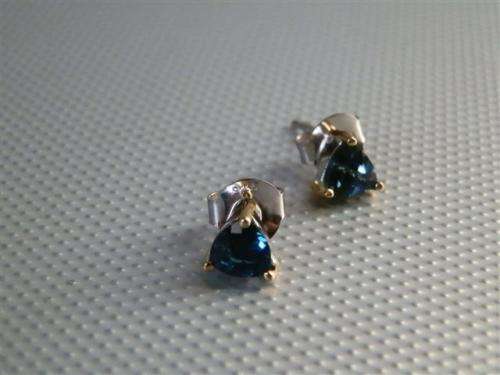 Marvelous Solid Sterling Silver Natural Deep London Blue Topaz Earrings