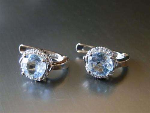Sparkling Solid Sterling Silver Natural Blue and WhiteTopaz Earrings