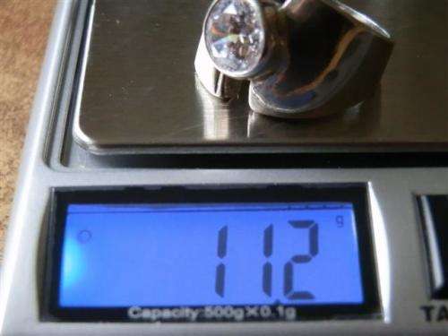 Magnificent Solid Sterling Silver Ring with Clear Stone - weight 11.2 g