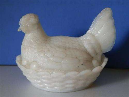 Antique Milk Glass Chicken-shaped Butter Pot