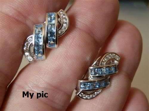 Earth Mined London Blue Topaz Earrings, Solid Sterling Silver with 14 ct White Gold Over