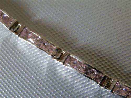 Heavy Solid Sterling Silver Bracelet with Stones - weight 18.1 g
