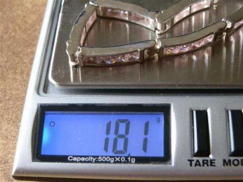 Heavy Solid Sterling Silver Bracelet with Stones - weight 18.1 g