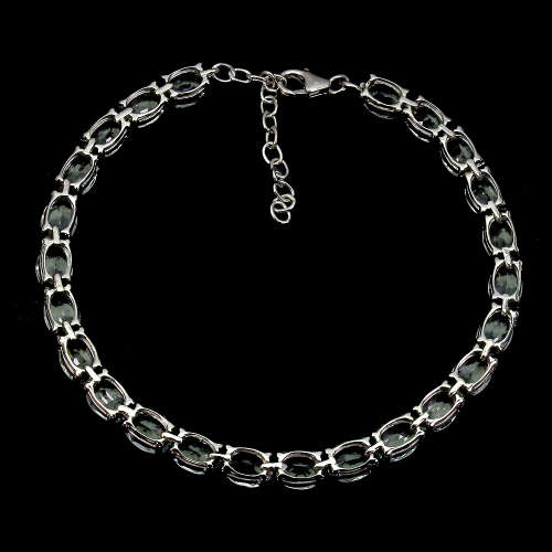 Alluring 9 ct Natural Aquamarine Solid Sterling Silver Bracelet - weight 10.96 g