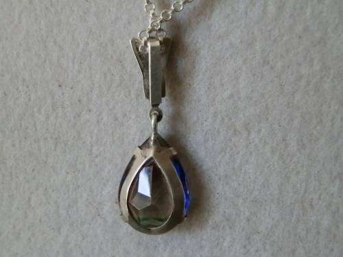 Antique Solid Sterling Silver Rhinestone Necklace