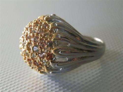 Solid Sterling Silver Sapphire Dome Ring