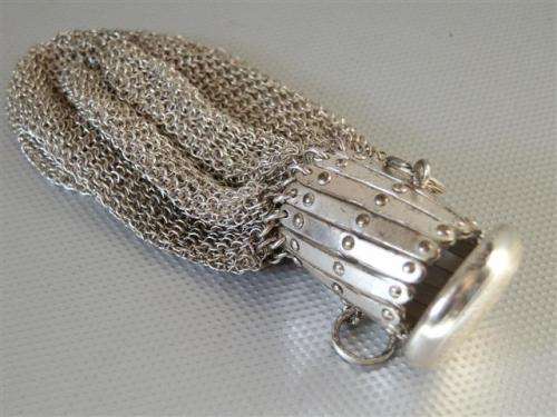 Gorgious Antique Silver Mesh Purse - weight 64 g