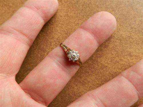 9 ct Gold approx 0.20 ct Diamond Cluster Ring
