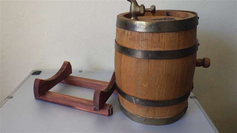 Lovely Old Oak Wood Wine Barrel on Stand