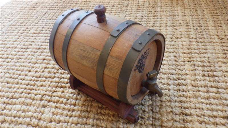 Lovely Old Oak Wood Wine Barrel on Stand