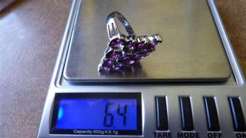 Awesome Sterling Silver Cluster Ring - weight 6.4 g