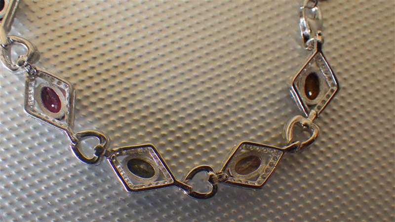Smashing Sterling Silver Multi Gem Bracelet - weight 10.8 g
