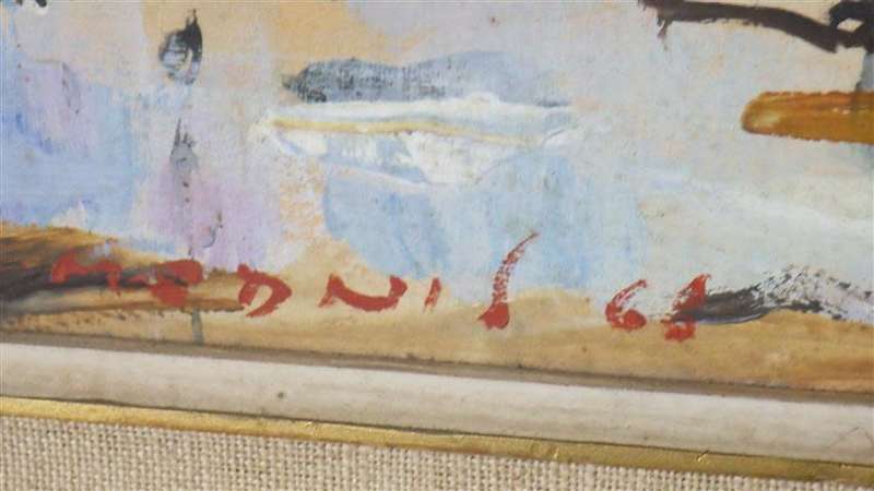 Lovely Karlis F. Medlis `Shore` Oil on Board Painting.  Value R8 000