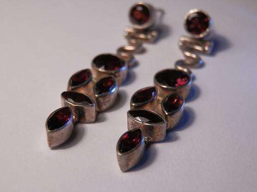 Sterling silver garnet earrings
