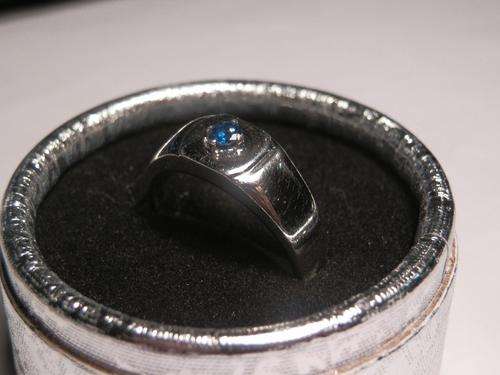 .16ct Blue diamond silver ring