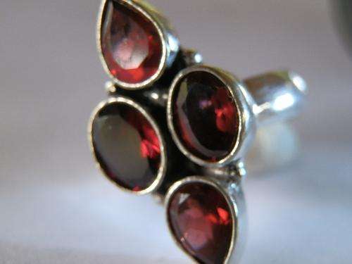 Sterling silver garnet ring