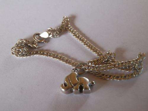Sterling silver ankle chain with charm