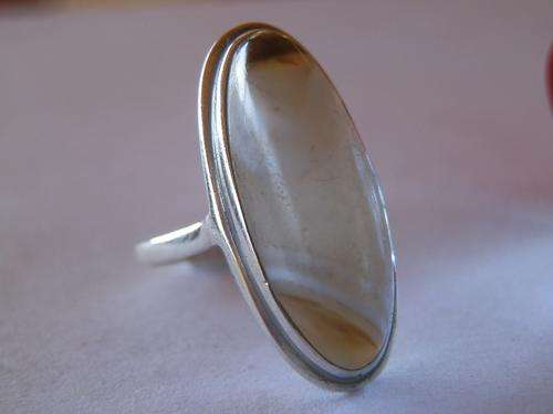 Antique sterling silver ring with tiger's eye (1) - shipping R40 insured