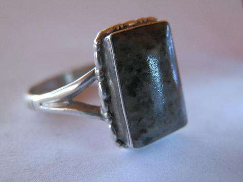 Antique sterling silver Picasso jasper ring (2) - shipping R40 insured