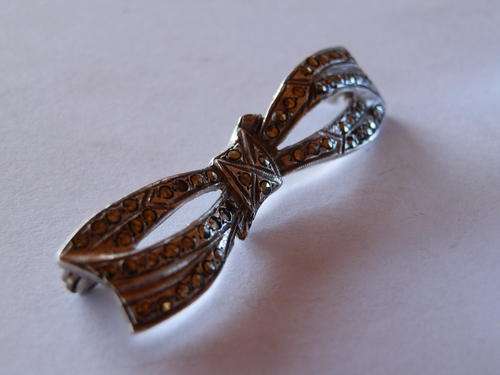 Antique sterling silver marcasite brooch (1) - shipping R40 insured