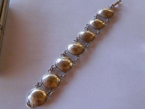 Vintage silver coin bracelet - shipping R40 insured