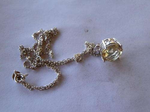 Sterling silver lemon quartz and chain - shipping R40 insured